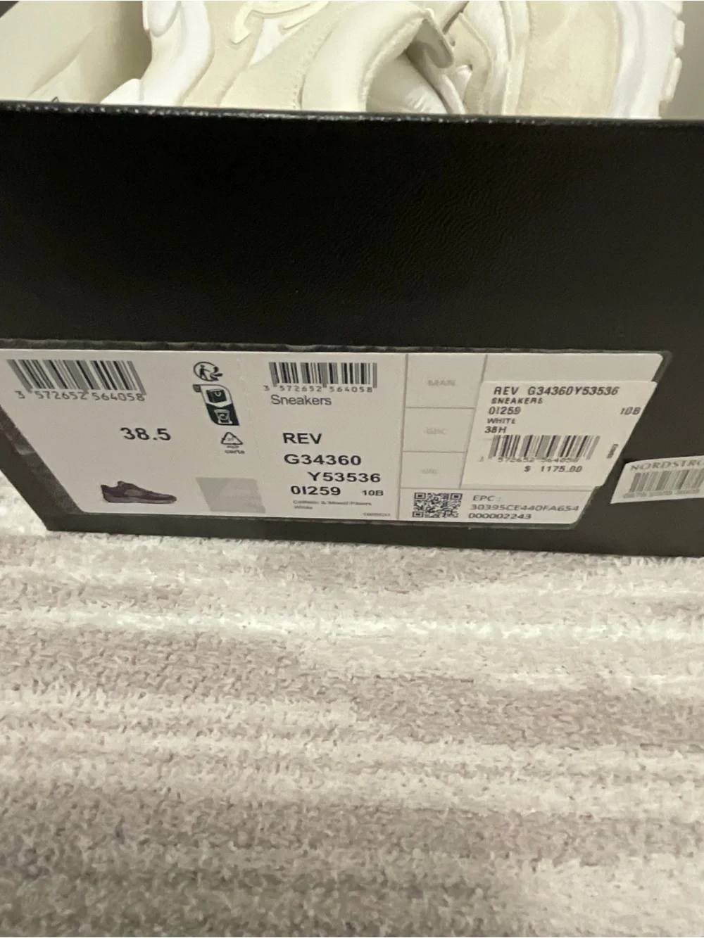 Chanel CC Off White Fabric Sneaker w Box SZ 38.5